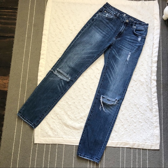 7 For All Mankind Other - 🎉HP🎉 7FAMK Paxtyn Straight Leg Distressed Jeans